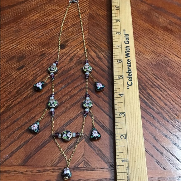 Rare Vintage Cloisonné Necklace - Picture 3 of 3